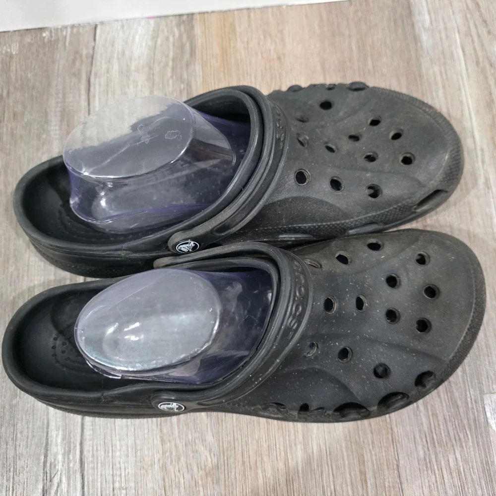Crocs Mens Baya Clog Size 12 Black Lightweight Breathable Slip On Shoes